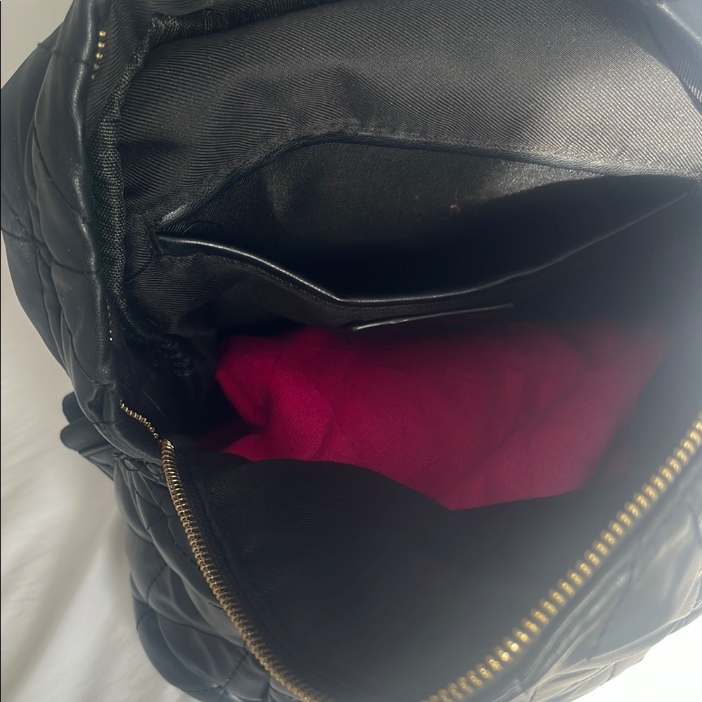 Black Quilted Backpack - Picture 8 of 10